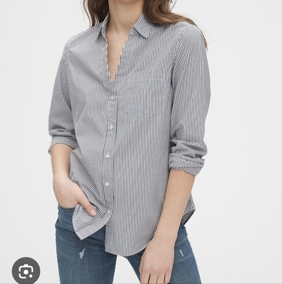 Cotton Pinstripe Buttonup Shirt - Picture 1 of 10